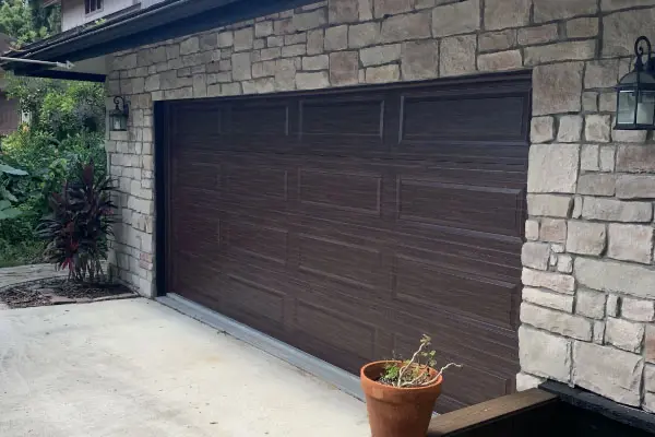 Garage door replacement work example